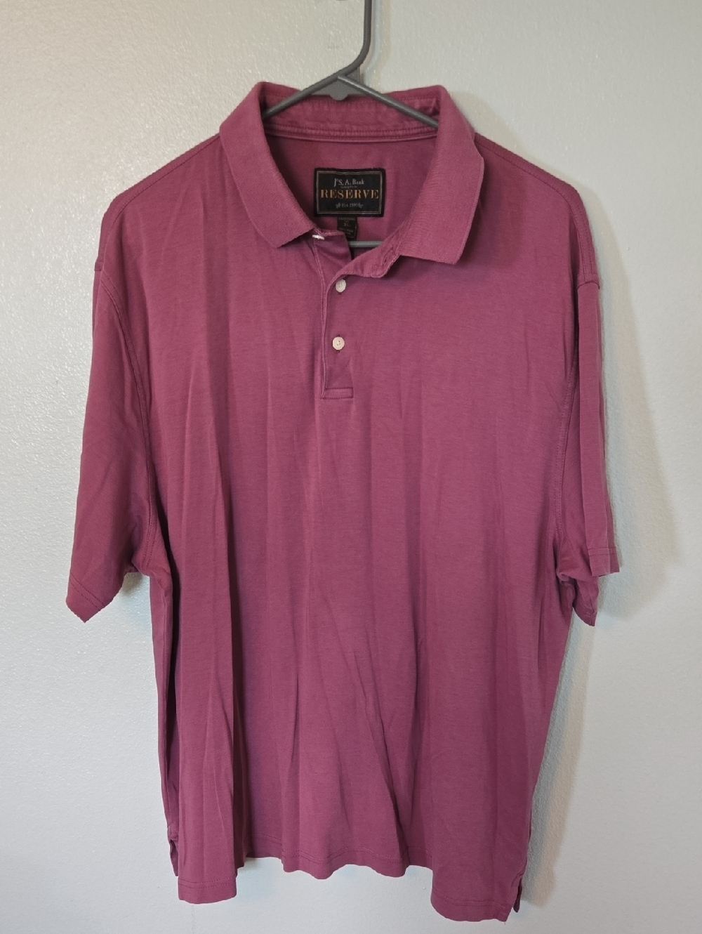 Jos A. Bank Reserve | Mauve Short Sleeve Cotton Polo Shirt Size XL